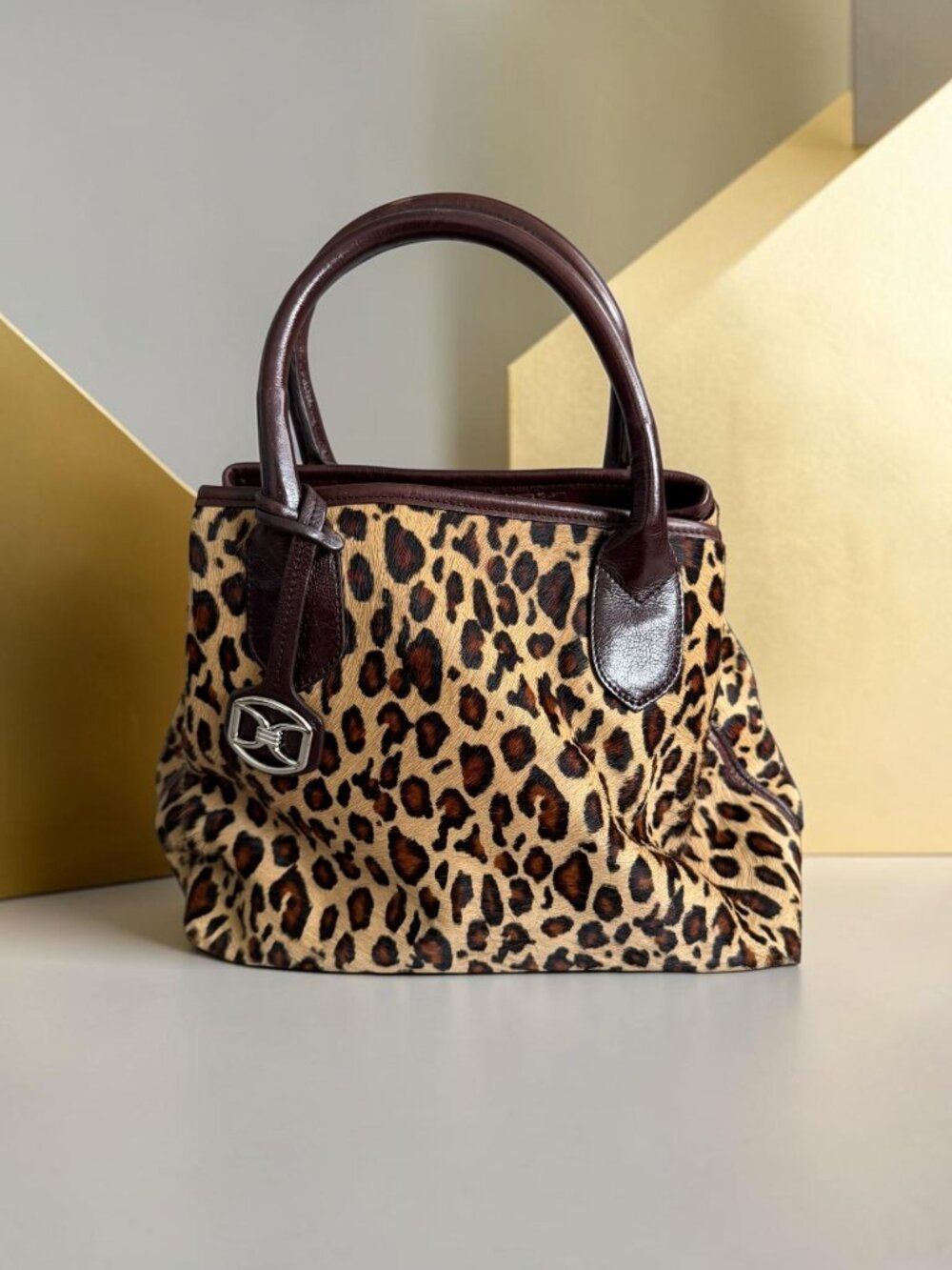 DKNY Vintage Calf Hair Animal Print Leather  Mini Bag